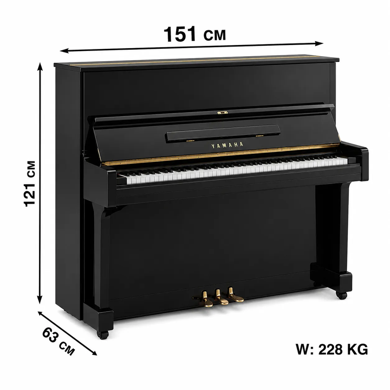 đàn piano cơ Yamaha U1E - thông số kỹ thuật