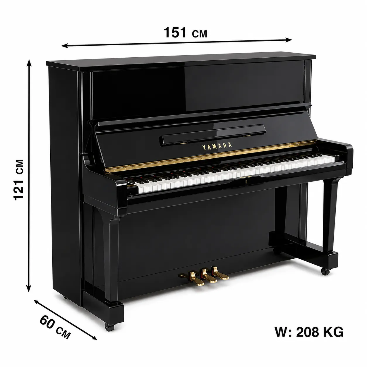 đàn piano cơ Yamaha MC301 - thông số kỹ thuật