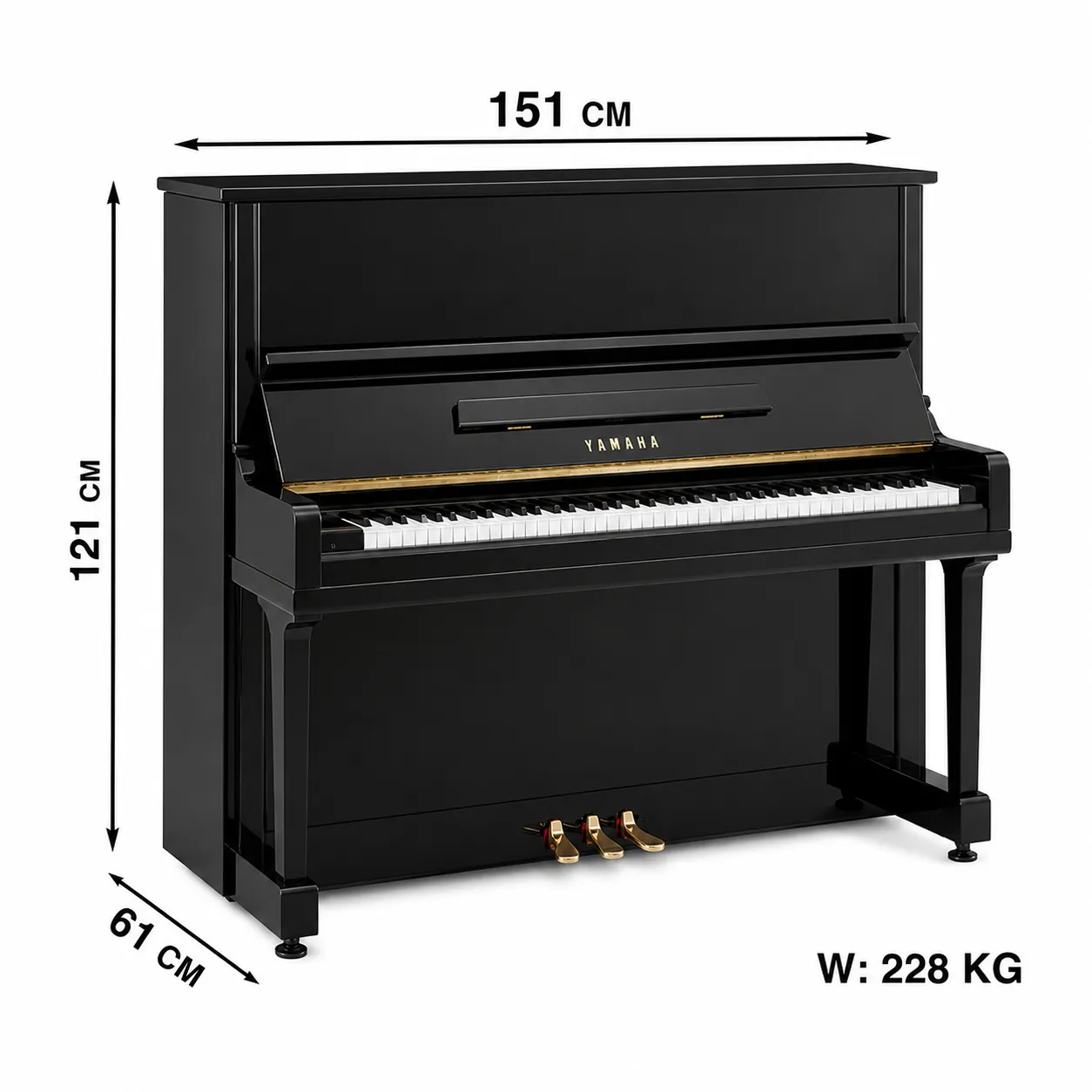 đàn piano cơ Yamaha U1A - thông số kỹ thuật