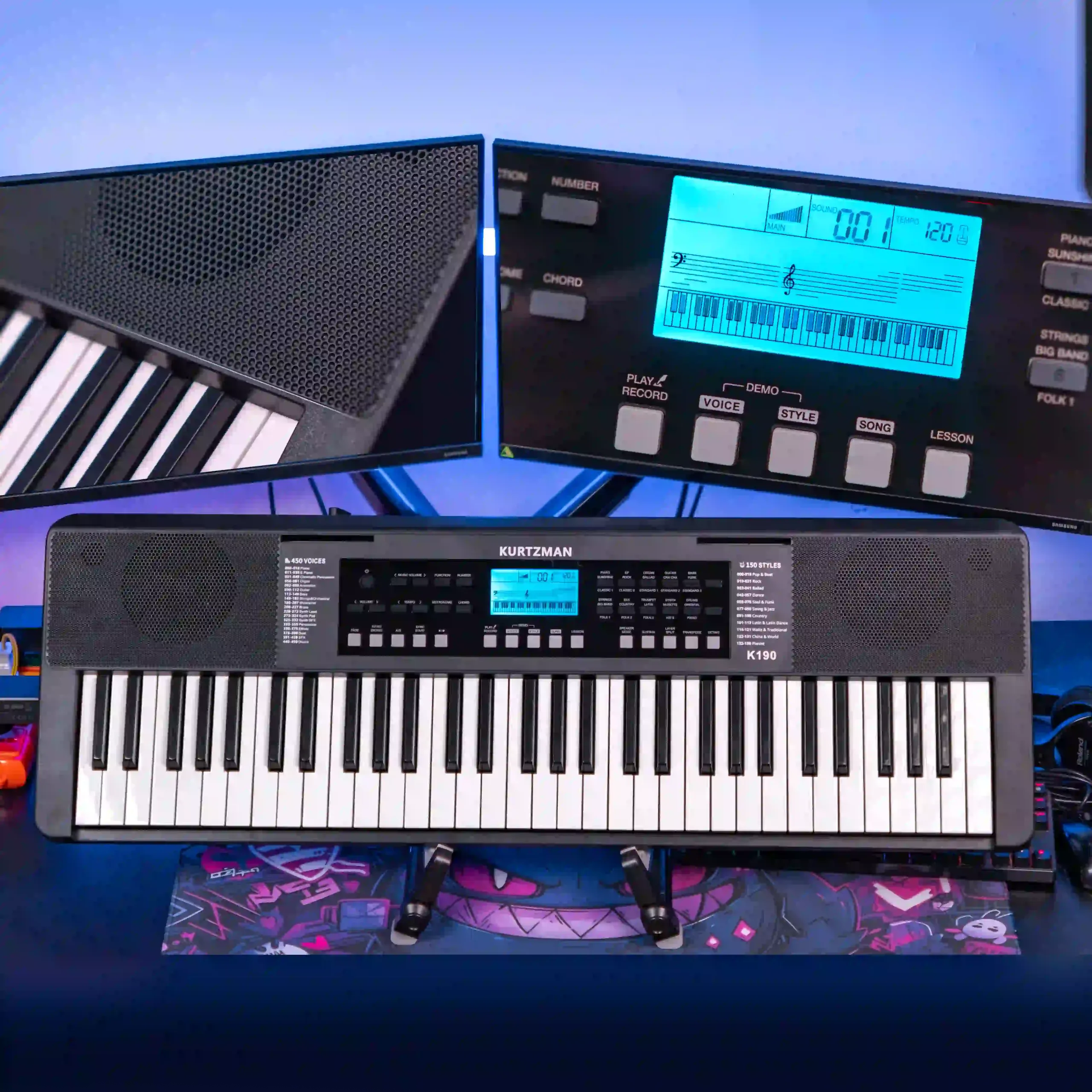 đàn piano điện Kurtzman K190 thiết kế hiện đại và tinh tế.