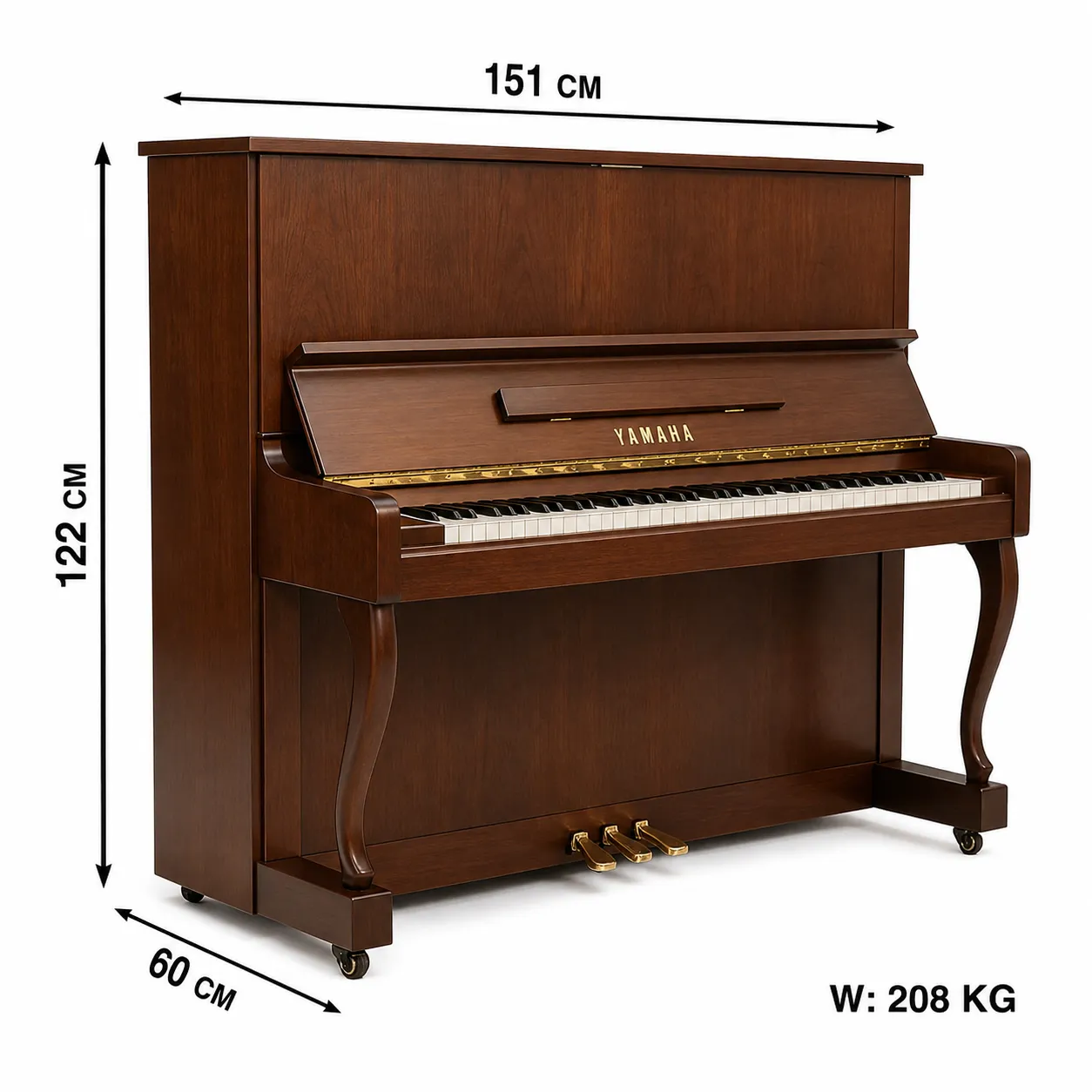 đàn piano cơ Yamaha MC1AWnC - thông số kỹ thuật