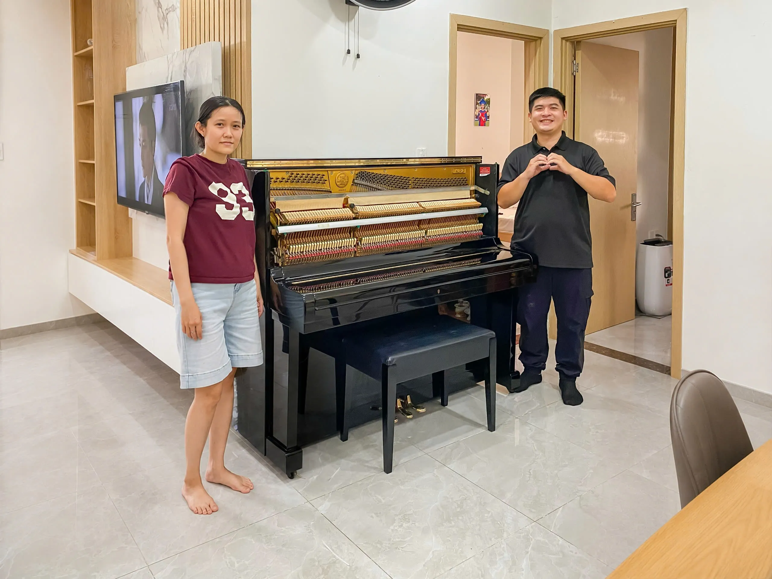 Bàn giao piano cơ Kawai KU2 về Tân Tạo, Bình Tân - 1